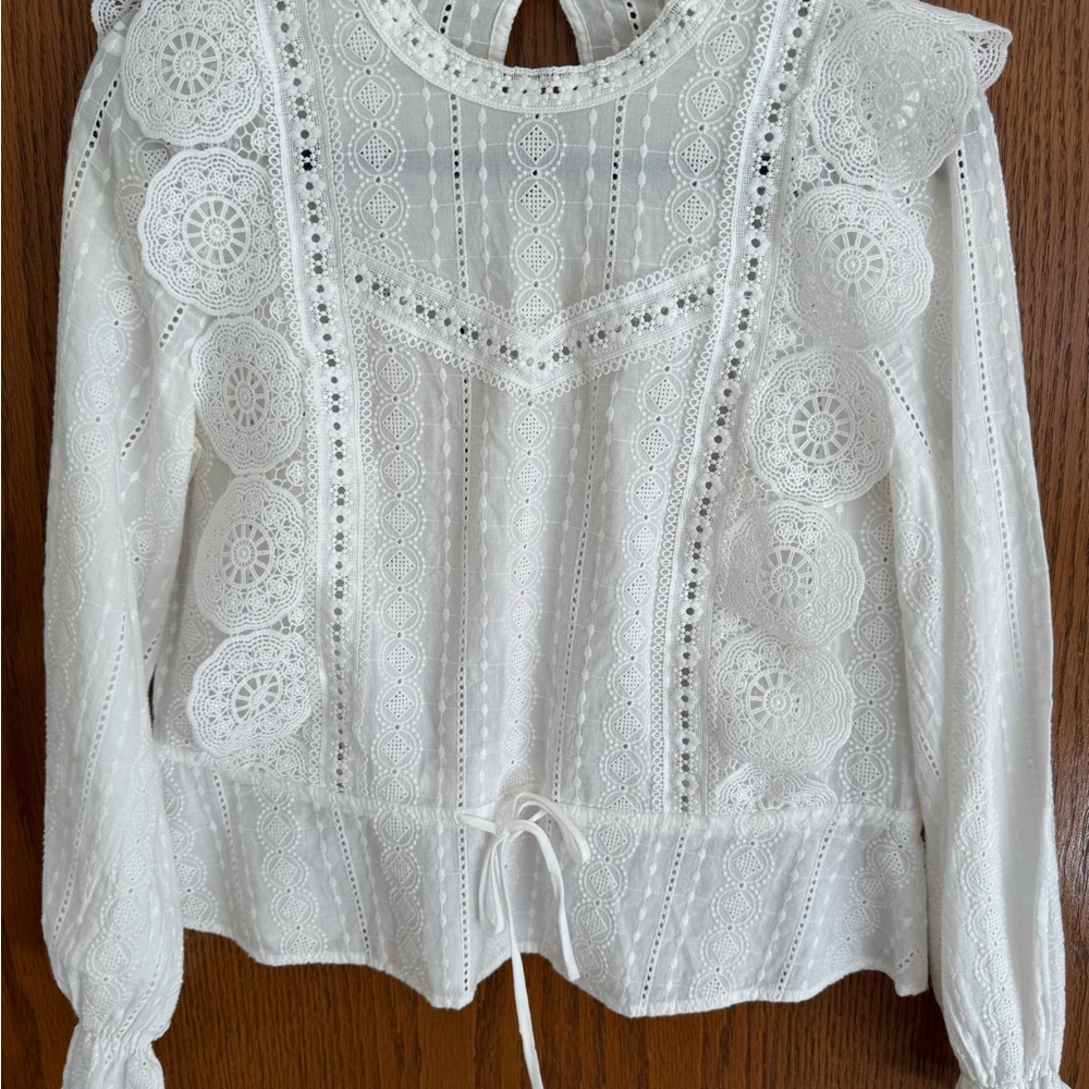 Maje - White Lace Blouse